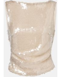 STAUD - Eton Sequined Top - Lyst