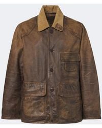 RRL - Corduroy-Trimmed Leather Jacket - Lyst