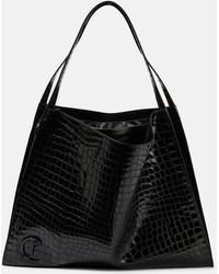 Christian Louboutin - Le 54 Croc-Effect Leather Shoulder Bag - Lyst