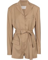 Low Classic Belted Playsuit - Natural