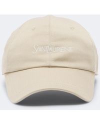 Saint Laurent - Logo Cotton Gabardine Baseball Cap - Lyst