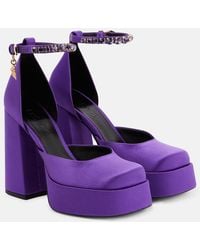 Versace - Aevitas Silk Platform Pump - Lyst