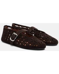 Alaïa - Suede Ballerinas - Lyst