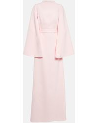 Safiyaa Cape-detail Crepe Gown - Pink