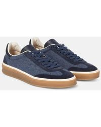 Loro Piana - Tennis Walk Suede-Trimmed Denim Sneakers - Lyst