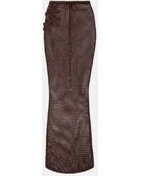 Bananhot - Cori Open-Knit Lame Maxi Skirt - Lyst