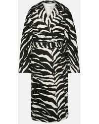 Alaïa - Zebra-print Denim Trench Coat - Lyst
