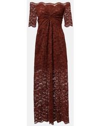 Rabanne - Floral Stretch-Guipure Lace Midi Dress - Lyst