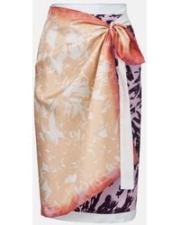 Dries Van Noten - Printed Silk Wrap Skirt - Lyst