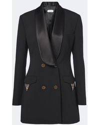 Versace - Embellished Wool Tuxedo Jacket - Lyst