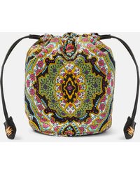 Etro - Small Leather-trimmed Printed Clutch - Lyst