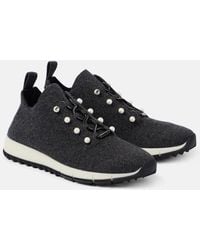Jimmy Choo - Veles Knitted Glitter Sneakers - Lyst