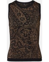 Etro - Paisley Wool-Blend Lame Tank Top - Lyst