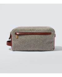 Brunello Cucinelli - Leather-Trimmed Toiletry Bag - Lyst