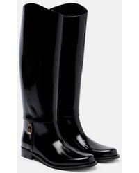 Saint Laurent - Julia Leather Knee-High Boots - Lyst