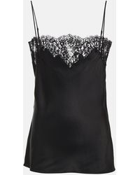 Stella McCartney - Satin And Lace Tank Top - Lyst