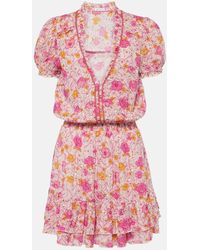 Poupette - Vestido corto de algodon floral - Lyst