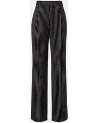 Tom Ford - Striped Wool And Cotton Straight Pants - Lyst