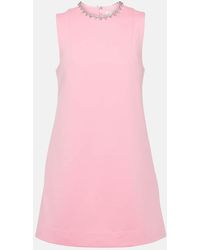 Area - Crystal-Embellished Cutout Minidress - Lyst
