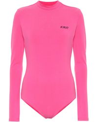Kirin Logo Stretch-cotton Bodysuit - Pink