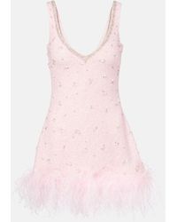 Clio Peppiatt - Coralina Crystal-Embellished Minidress - Lyst