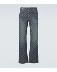 Gucci - Flared Jeans Gg Aus Jacquard - Lyst