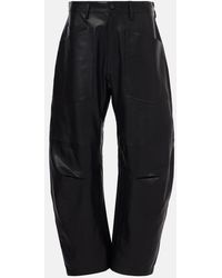 Nili Lotan - Shon Leather Barrel-Leg Pants - Lyst