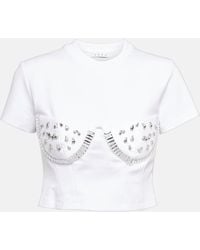 Area - T-shirt in jersey con cristalli - Lyst