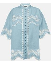 Zimmermann - Junie Embroidered Linen Shirt - Lyst