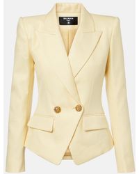 Balmain - 2-Buttons Natte Blazer Jacket - Lyst