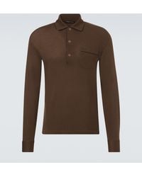 Tom Ford - Silk And Cotton Pique Polo Shirt - Lyst