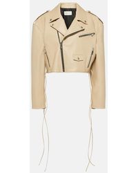 Magda Butrym - Cropped-Bikerjacke Aus Leder - Lyst