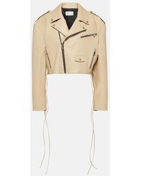 Magda Butrym - Chaqueta biker cropped de piel - Lyst