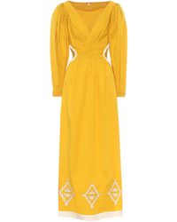 Johanna Ortiz Maxikleid Palm Parade aus Baumwolle - Gelb