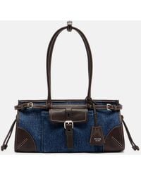 Prada - Bonnie Medium Denim Shoulder Bag - Lyst