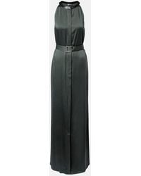 Tom Ford - Belted Satin Crepe Halterneck Gown - Lyst