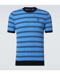 Prada - Camisa De Algodon Y Seda A Rayas - Lyst