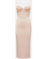 Alex Perry - Sweetheart Satin Crepe Midi Dress - Lyst