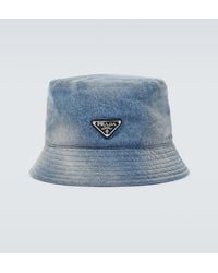 Prada - Denim Bucket Hat - Lyst