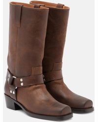 Paris Texas - Roxy Distressed Leather Biker Boots - Lyst