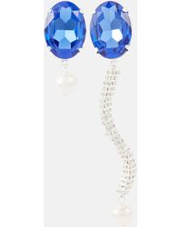 Magda Butrym - Asymmetric Crystal And Pearl Drop Earrings - Lyst