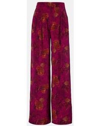 Ulla Johnson - Aviva Silk Crepe De Chine Wide-Leg Pants - Lyst