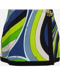 Emilio Pucci - Printed Cotton-blend Jersey Miniskirt - Lyst