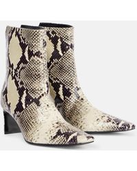 KHAITE - Ona 55 Snake-Effect Leather Ankle Boots - Lyst