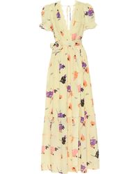 Self-Portrait Exclusivo en mytheresa – maxivestido de crepé floral - Amarillo