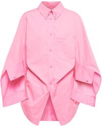 Balenciaga Oversized Cotton Shirt - Pink