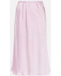Jil Sander - Satin Midi Skirt - Lyst