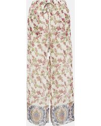 Etro - Printed High-rise Pants - Lyst