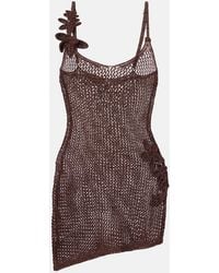 Bananhot - Maris Open-Knit Lame Minidress - Lyst