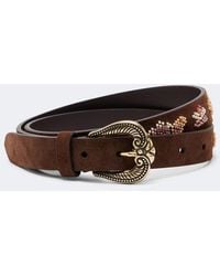 Etro - Beaded Suede Belt - Lyst